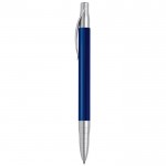 Stylo en aluminium de couleurs métalliques avec clip métallique couleur bleu foncé troisième vue