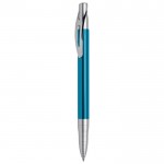 Stylo en aluminium de couleurs métalliques avec clip métallique couleur bleu ciel