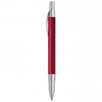 Stylo en aluminium de couleurs métalliques avec clip métallique couleur rouge troisième vue