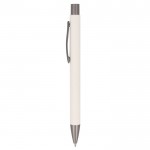 Stylo à bouton-poussoir en papier durable de plusieurs couleurs couleur blanc troisième vue