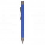 Stylo à bouton-poussoir en papier durable de plusieurs couleurs couleur bleu troisième vue