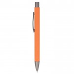 Stylo à bouton-poussoir en papier durable de plusieurs couleurs couleur orange troisième vue