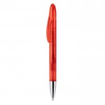 Stylo avec mécanisme rotatif en plastique transparent de couleurs couleur rouge transparent