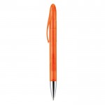 Stylo avec mécanisme rotatif en plastique transparent de couleurs couleur orange transparent troisième vue