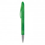 Stylo avec mécanisme rotatif en plastique transparent de couleurs couleur vert lime transparent troisième vue