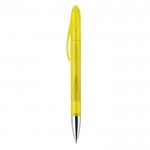 Stylo avec mécanisme rotatif en plastique transparent de couleurs couleur jaune transparent troisième vue