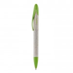 Stylo avec mécanisme rotatif en matériaux recyclés couleur vert lime troisième vue