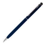 Stylo fin en métal de couleurs vives avec pointeur noir couleur bleu foncé