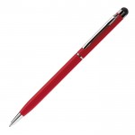 Stylo fin en métal de couleurs vives avec pointeur noir couleur rouge