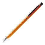 Stylo fin en métal de couleurs vives avec pointeur noir couleur orange