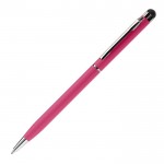 Stylo fin en métal de couleurs vives avec pointeur noir couleur rose