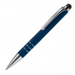 Petit stylo en aluminium de couleurs vives avec pointeur noir couleur bleu foncé