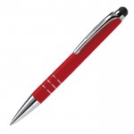 Petit stylo en aluminium de couleurs vives avec pointeur noir couleur rouge