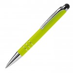 Petit stylo en aluminium de couleurs vives avec pointeur noir couleur vert lime