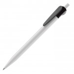 Stylo en plastique blanc avec clip original couleur blanc/noir