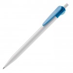 Stylo en plastique blanc avec clip original couleur bleu ciel