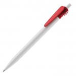 Stylo en plastique blanc avec clip original couleur rouge