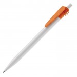 Stylo en plastique blanc avec clip original couleur orange