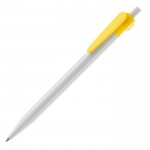 Stylo en plastique blanc avec clip original couleur jaune