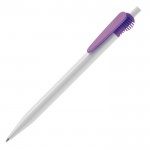 Stylo en plastique blanc avec clip original couleur violet