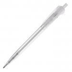 Stylo en plastique transparent avec clip original couleur blanc transparent