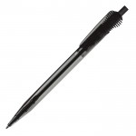 Stylo en plastique transparent avec clip original couleur noir transparent