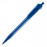 Stylo en plastique transparent avec clip original couleur bleu transparent