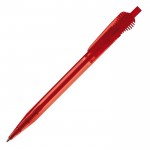 Stylo en plastique transparent avec clip original couleur rouge transparent