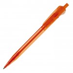 Stylo en plastique transparent avec clip original couleur orange transparent