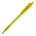 Stylo en plastique transparent avec clip original couleur jaune transparent