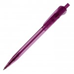 Stylo en plastique transparent avec clip original couleur violet transparent