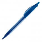 Stylo transparent de couleurs avec clip incurvé fabriqué en UE couleur bleu transparent