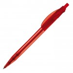 Stylo transparent de couleurs avec clip incurvé fabriqué en UE couleur rouge transparent