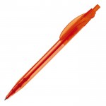 Stylo transparent de couleurs avec clip incurvé fabriqué en UE couleur orange transparent