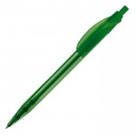 Stylo transparent de couleurs avec clip incurvé fabriqué en UE couleur vert transparent