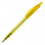 Stylo transparent de couleurs avec clip incurvé fabriqué en UE couleur jaune transparent