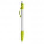 Stylo blanc avec détails colorés et poignée texturée couleur vert clair troisième vue