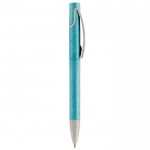 Stylo rotatif en matériaux écologiques à encre bleue couleur turquoise cinquième vue