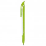 Stylo en plastique coloré avec espace blanc pour marquage couleur vert lime troisième vue