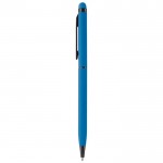 Stylo en aluminium de couleurs avec finition douce au toucher couleur bleu troisième vue