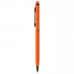 Stylo en aluminium de couleurs avec finition douce au toucher couleur orange troisième vue