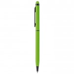 Stylo en aluminium de couleurs avec finition douce au toucher couleur vert lime troisième vue