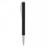 Stylo rotatif en aluminium avec clip et pointe métallique couleur noir troisième vue