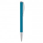 Stylo rotatif en aluminium avec clip et pointe métallique couleur bleu cinquième vue