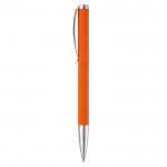 Stylo rotatif en aluminium avec clip et pointe métallique couleur orange troisième vue