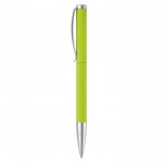 Stylo rotatif en aluminium avec clip et pointe métallique couleur vert lime troisième vue