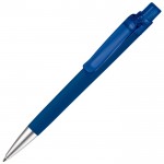 Stylo avec corps triangulaire avec finition douce au toucher couleur bleu foncé