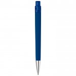 Stylo avec corps triangulaire avec finition douce au toucher couleur bleu foncé deuxième vue