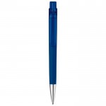 Stylo avec corps triangulaire avec finition douce au toucher couleur bleu foncé troisième vue