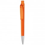 Stylo avec corps triangulaire avec finition douce au toucher couleur orange